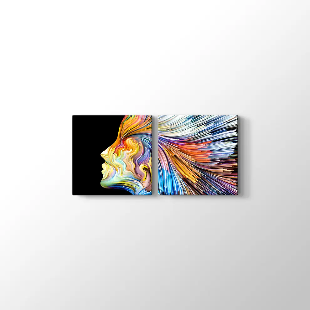 Sanatsal Renklerle İnsan Kanvas Tablo