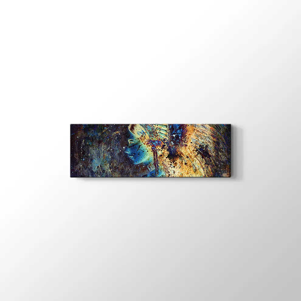 Tüy Başlıklı Kadın Kanvas Tablo