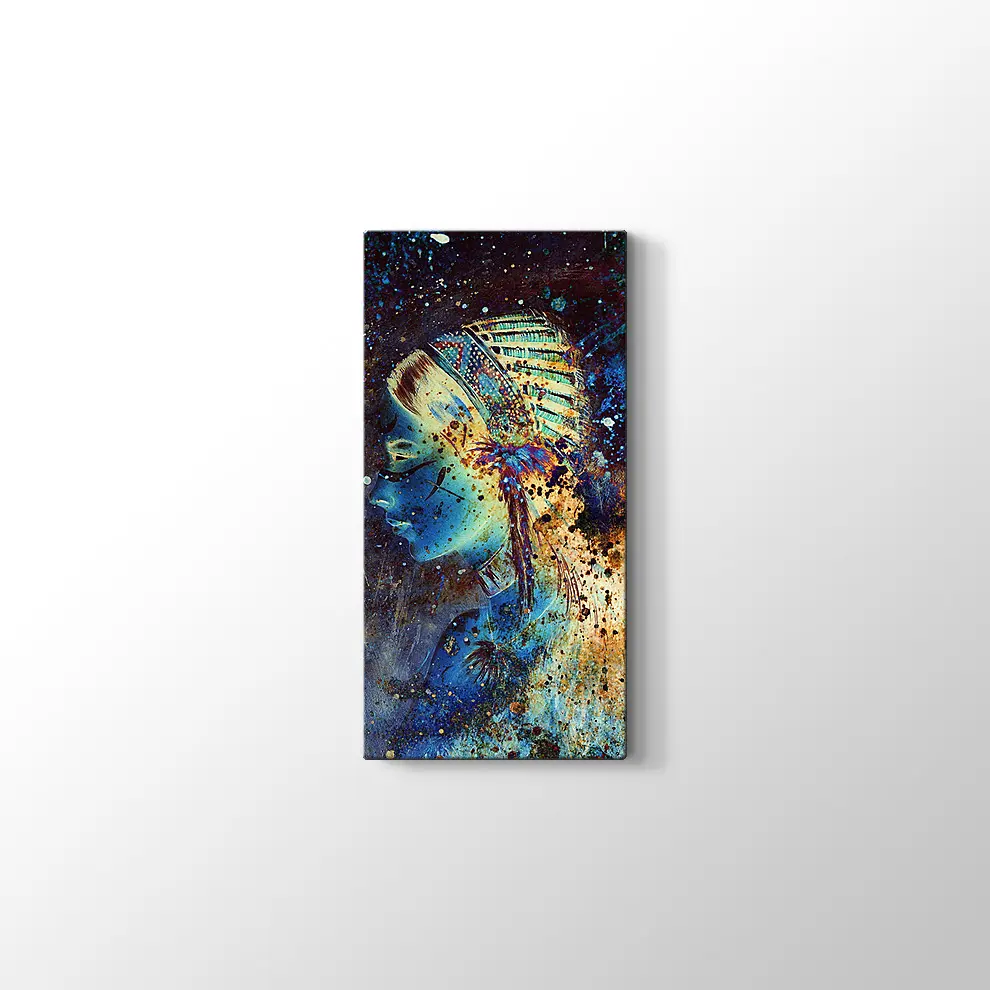 Tüy Başlıklı Kadın Kanvas Tablo