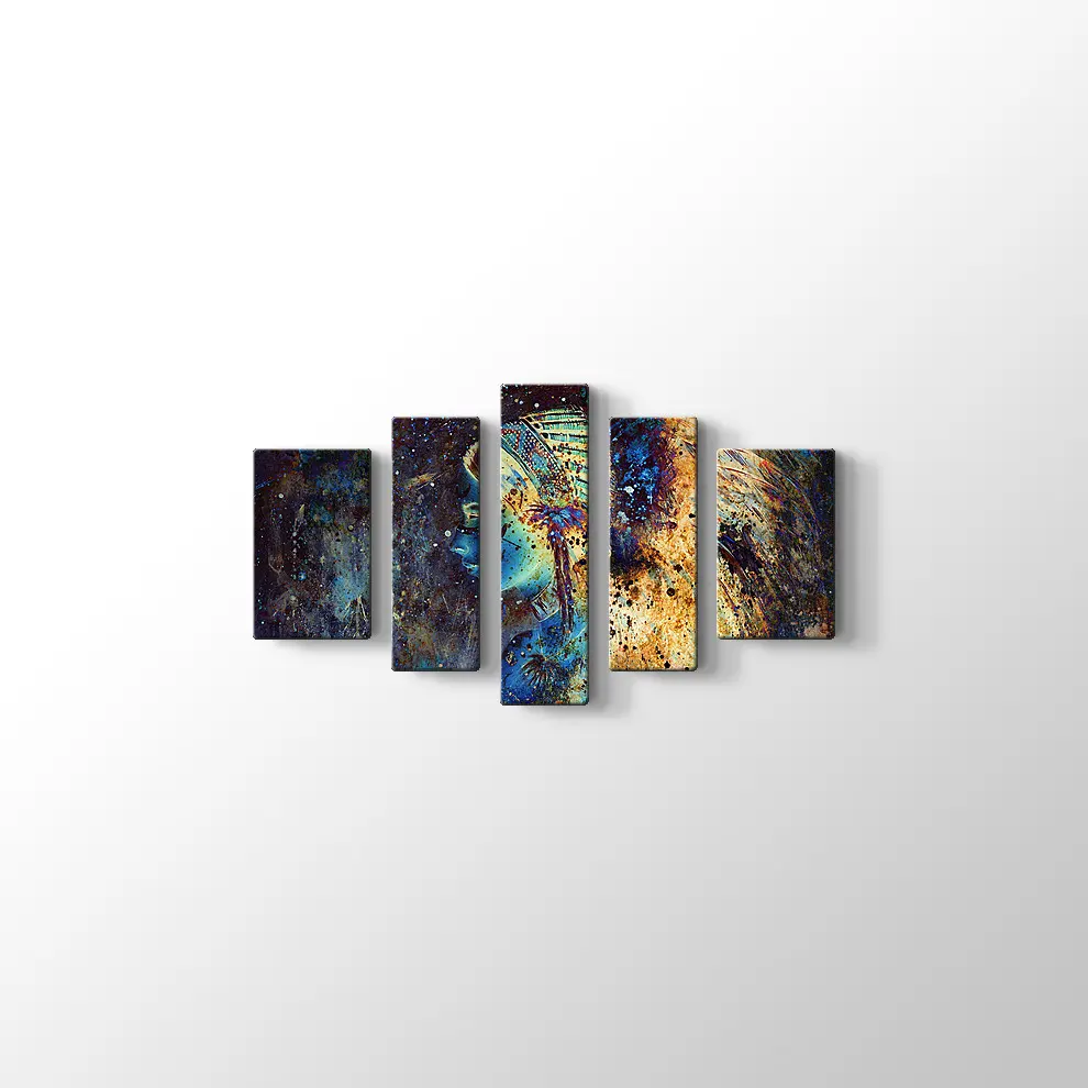 Tüy Başlıklı Kadın Kanvas Tablo