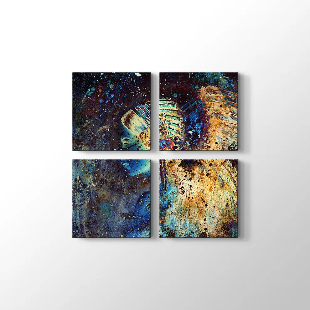 Tüy Başlıklı Kadın Kanvas Tablo