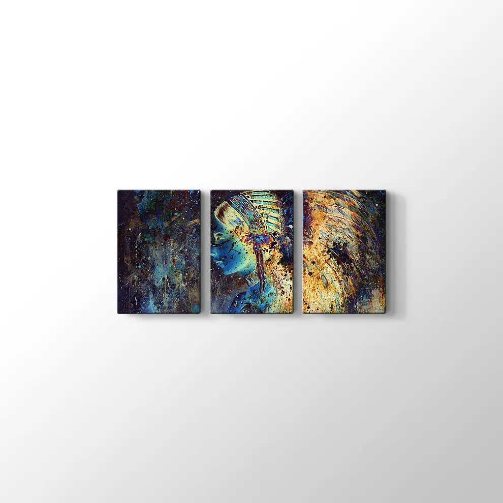 Tüy Başlıklı Kadın Kanvas Tablo