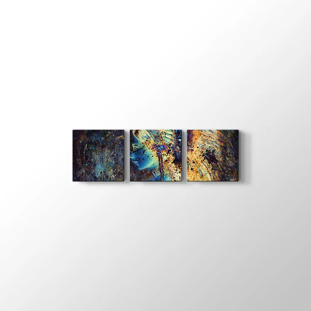 Tüy Başlıklı Kadın Kanvas Tablo