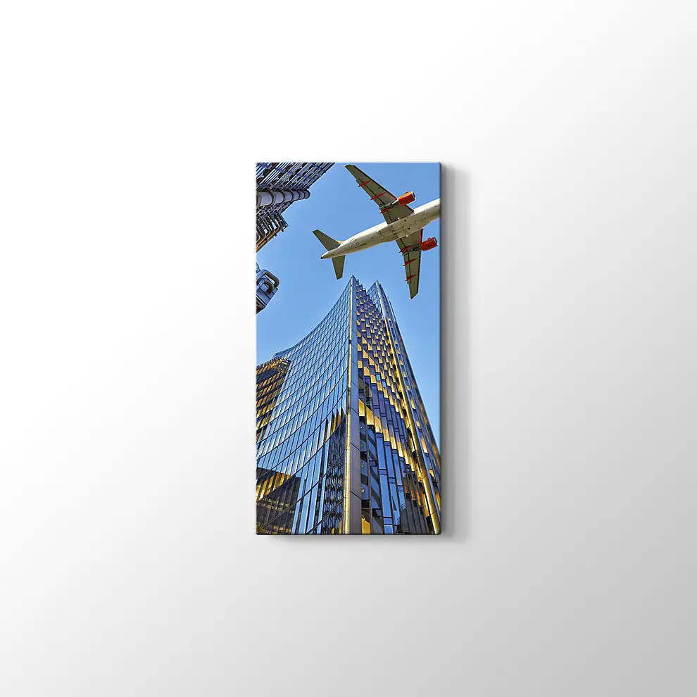 Gökdelenler ve Uçak Kanvas Tablo