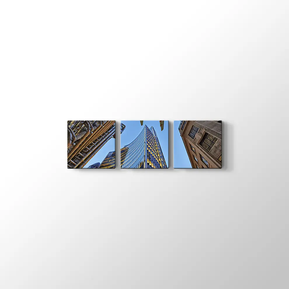 Gökdelenler ve Uçak Kanvas Tablo