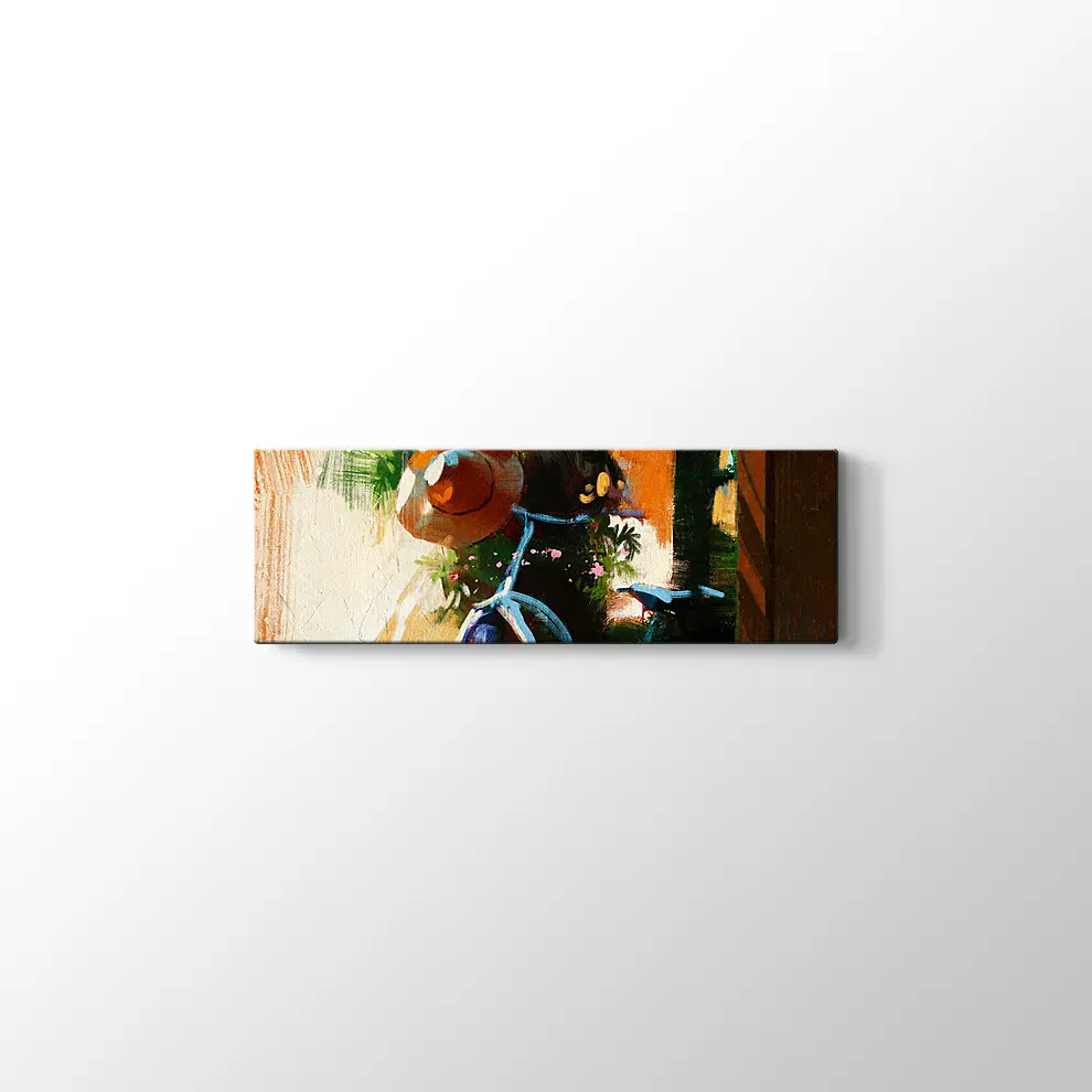 Yaz Günü Eski Bisiklet Kanvas Tablo