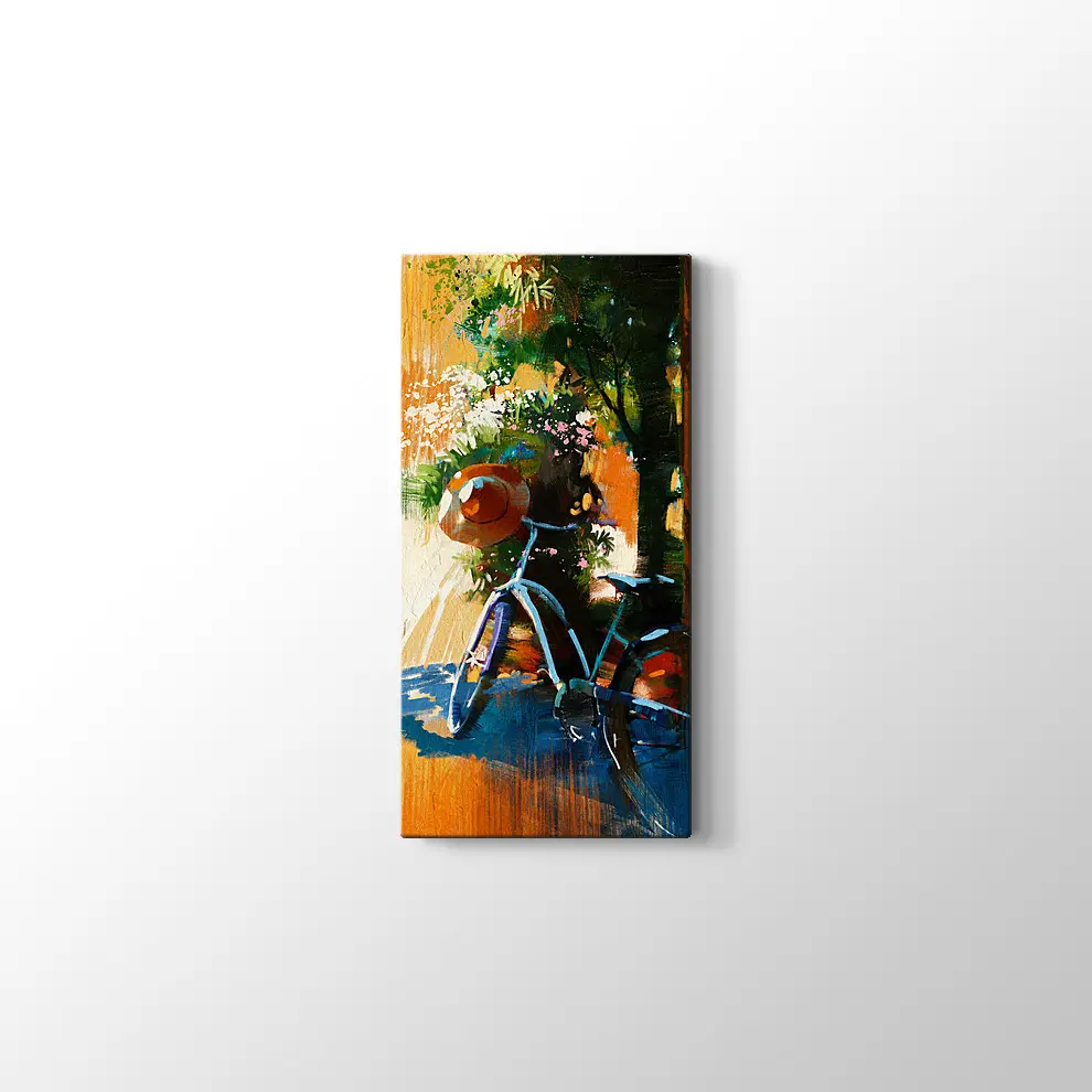 Yaz Günü Eski Bisiklet Kanvas Tablo