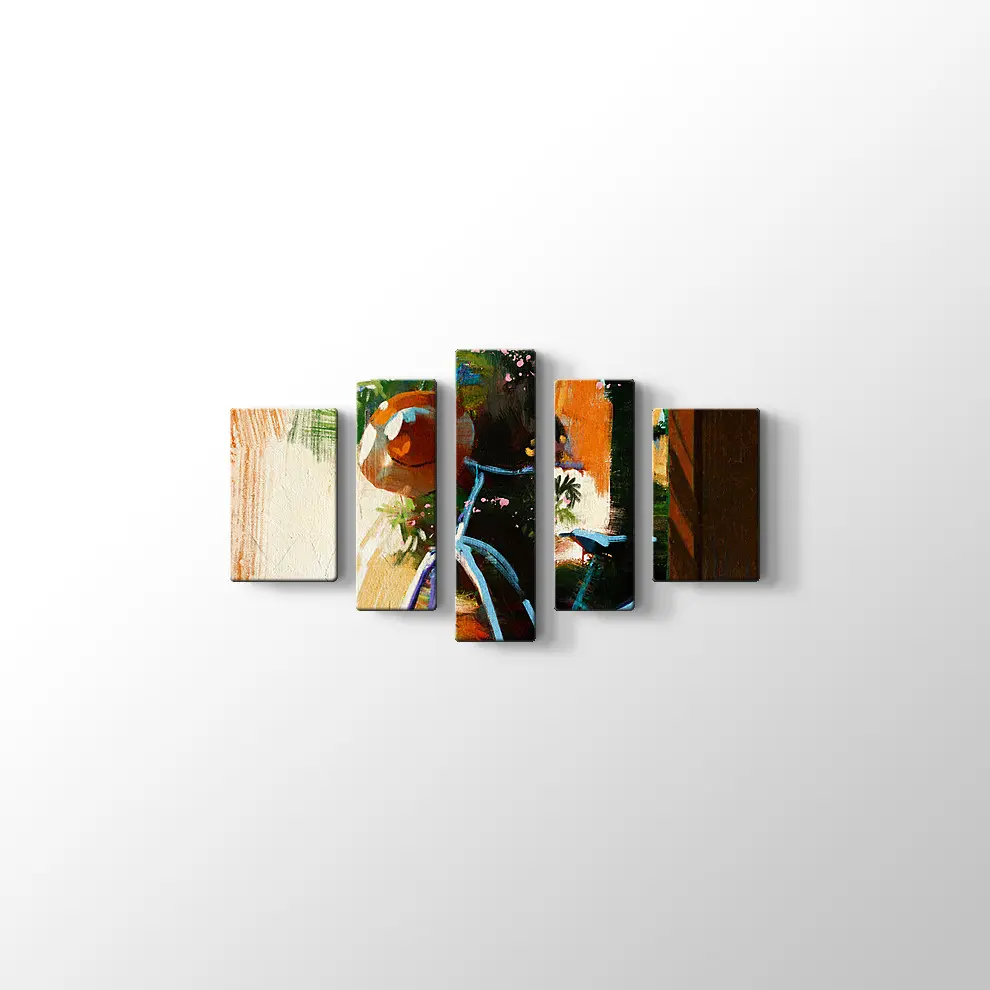 Yaz Günü Eski Bisiklet Kanvas Tablo