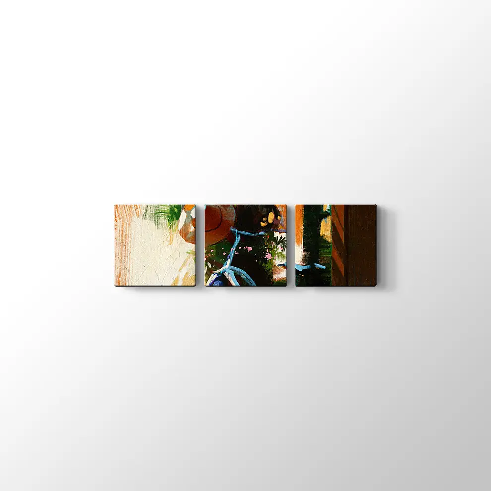 Yaz Günü Eski Bisiklet Kanvas Tablo