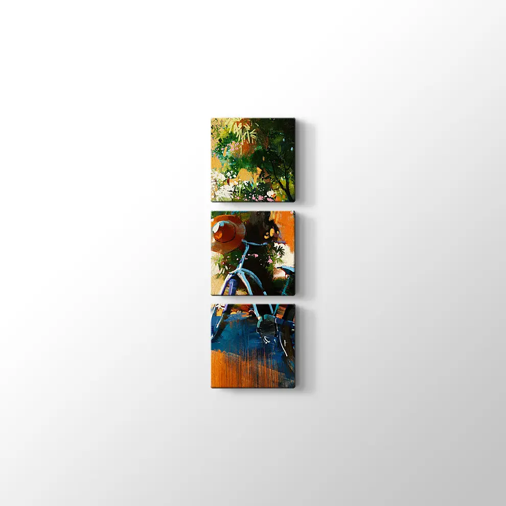 Yaz Günü Eski Bisiklet Kanvas Tablo