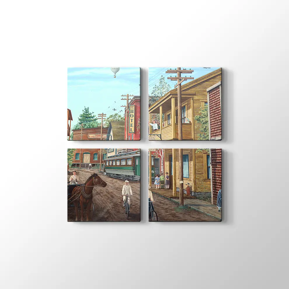 Eski Zaman Kasaba Kanvas Tablo