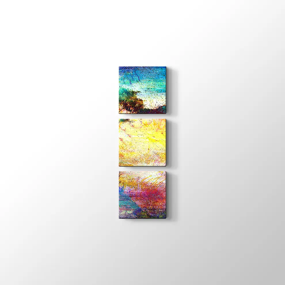 Romantik Gün Batımı ve  Ağaçlar Kanvas Tablo