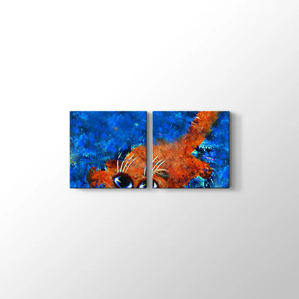 Gece Uçuşu Kedi Kanvas Tablo