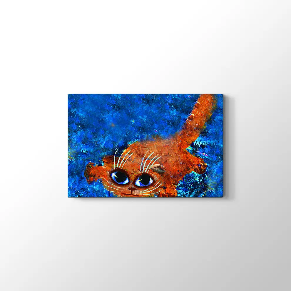 Gece Uçuşu Kedi Kanvas Tablo