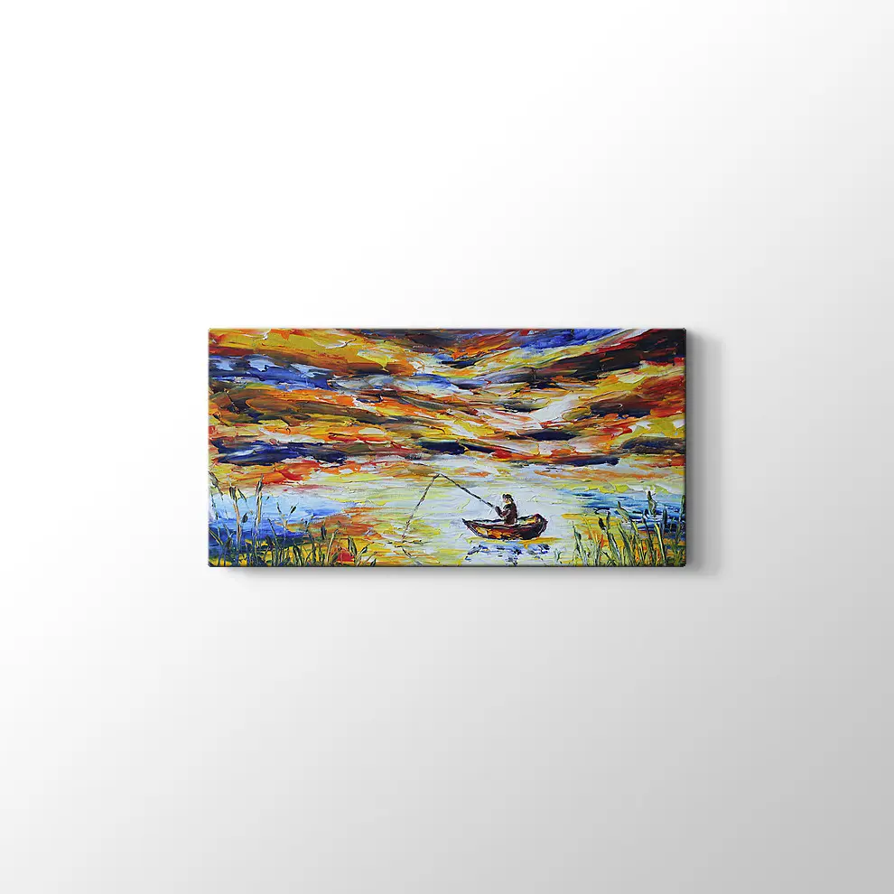 Dekoratif Yağlı Boya Balıkçı Kanvas Tablo