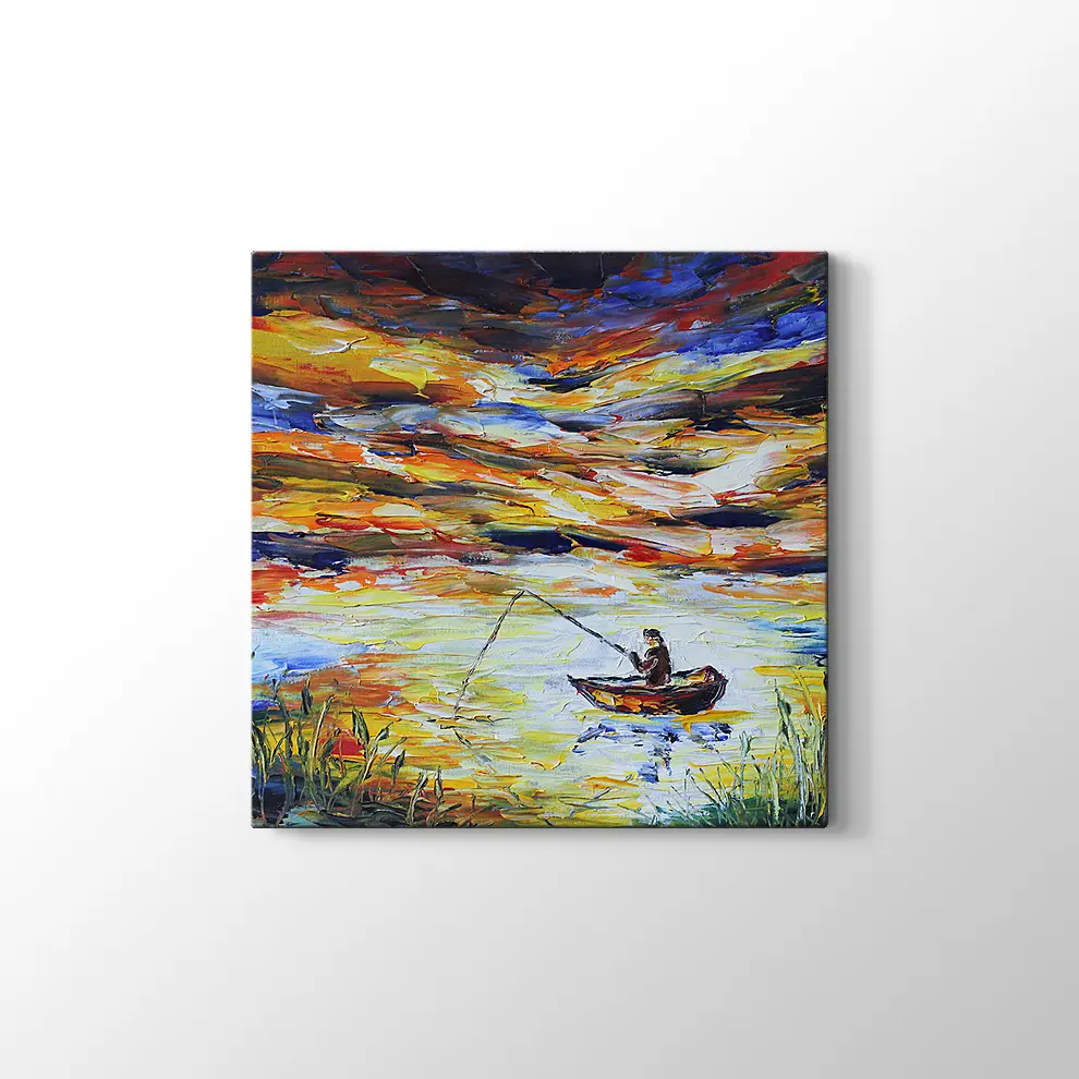 Dekoratif Yağlı Boya Balıkçı Kanvas Tablo