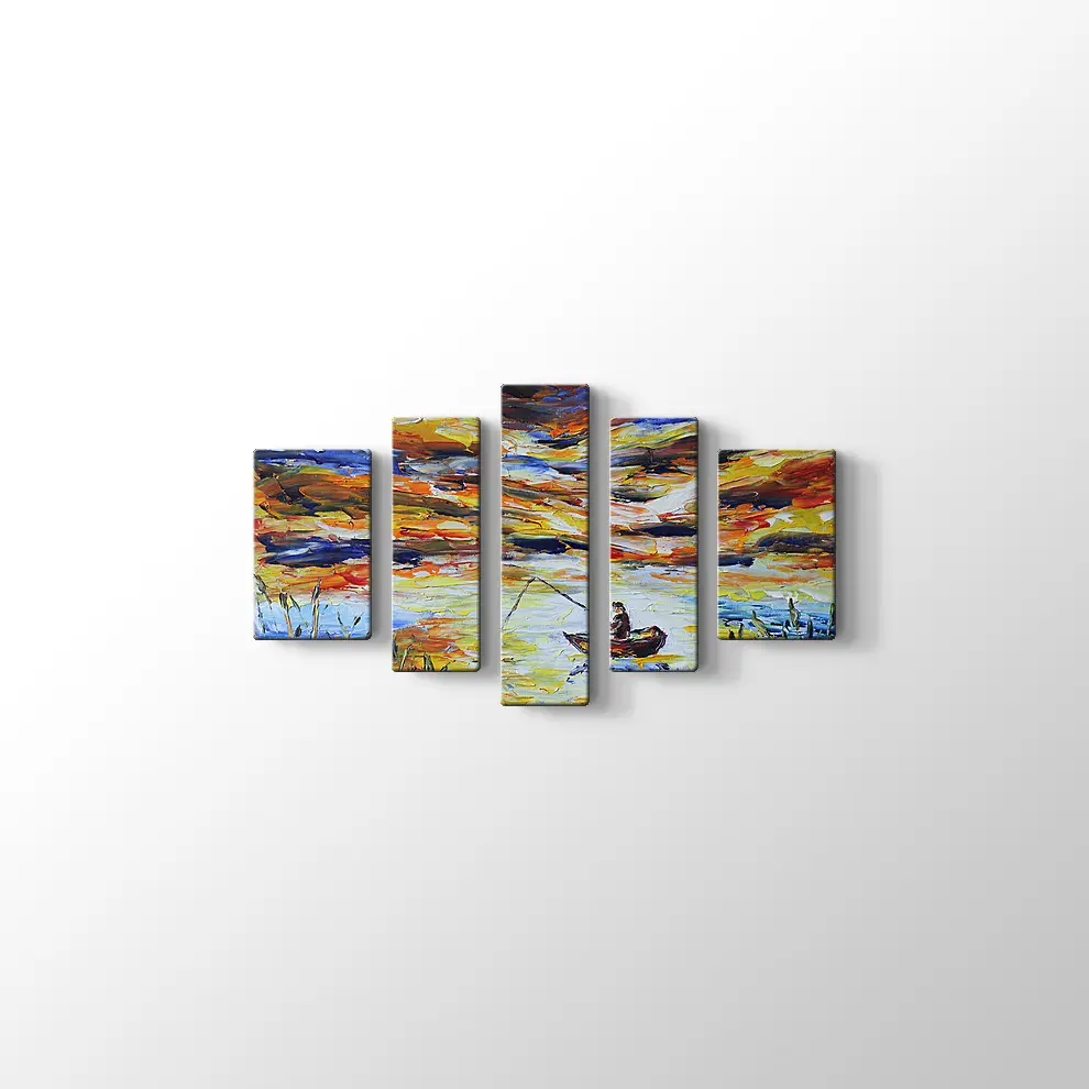 Dekoratif Yağlı Boya Balıkçı Kanvas Tablo