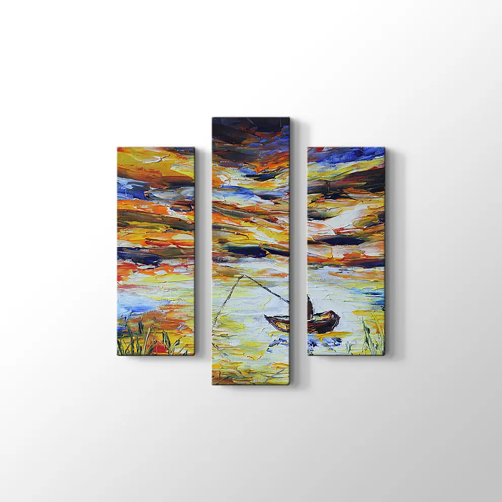 Dekoratif Yağlı Boya Balıkçı Kanvas Tablo