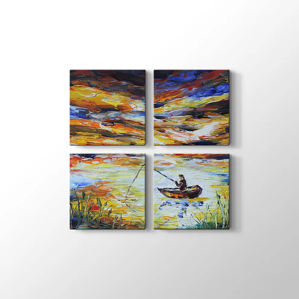 Dekoratif Yağlı Boya Balıkçı Kanvas Tablo