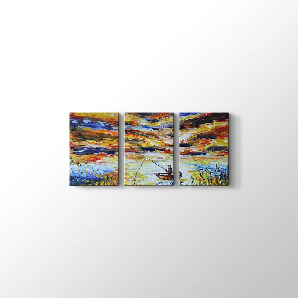 Dekoratif Yağlı Boya Balıkçı Kanvas Tablo