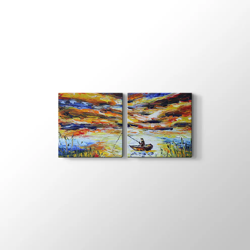 Dekoratif Yağlı Boya Balıkçı Kanvas Tablo