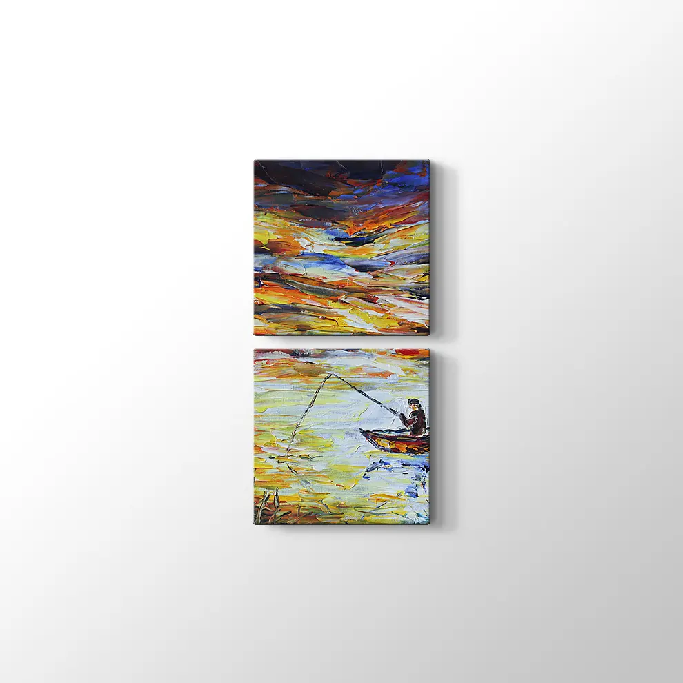 Dekoratif Yağlı Boya Balıkçı Kanvas Tablo