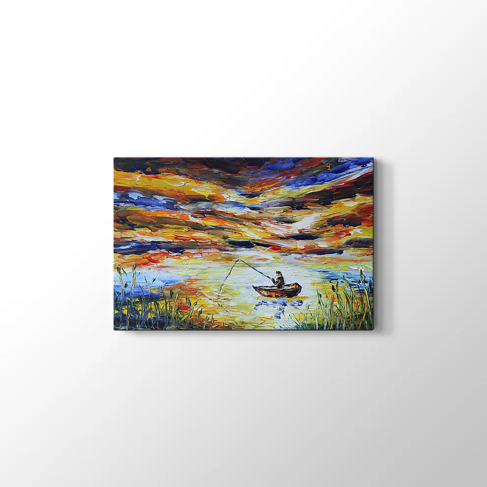 Dekoratif Yağlı Boya Balıkçı Kanvas Tablo