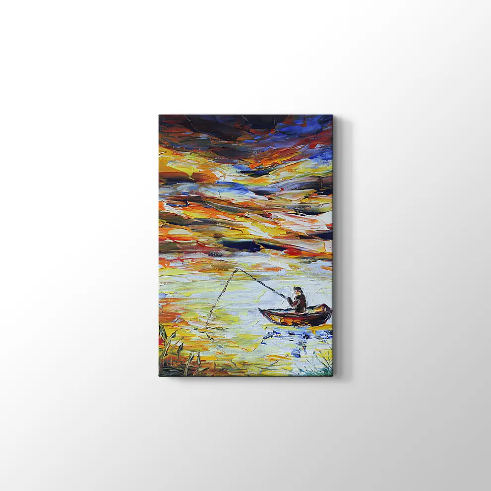 Dekoratif Yağlı Boya Balıkçı Kanvas Tablo