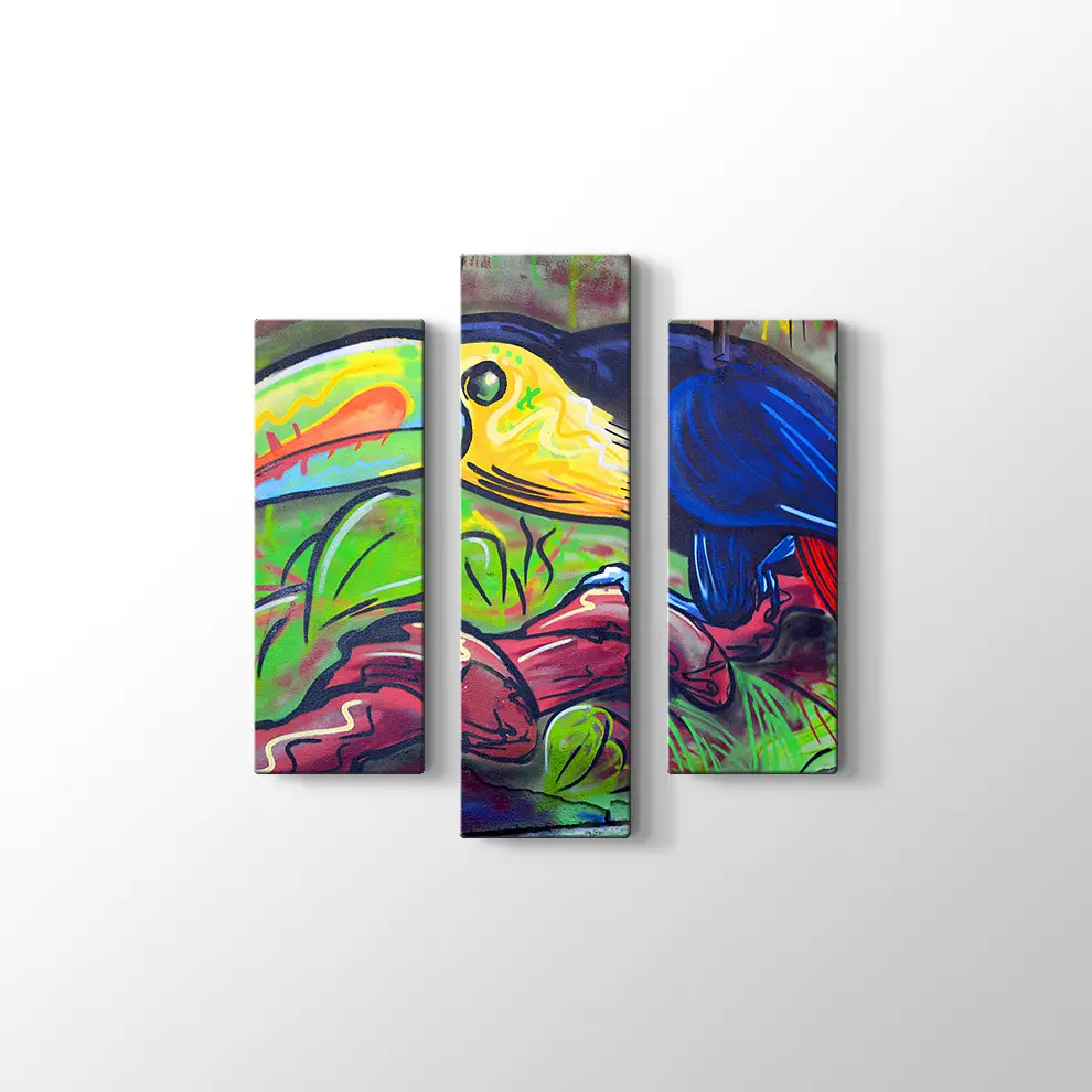 Sokak Sanatı Komik Tucan Kanvas Tablo