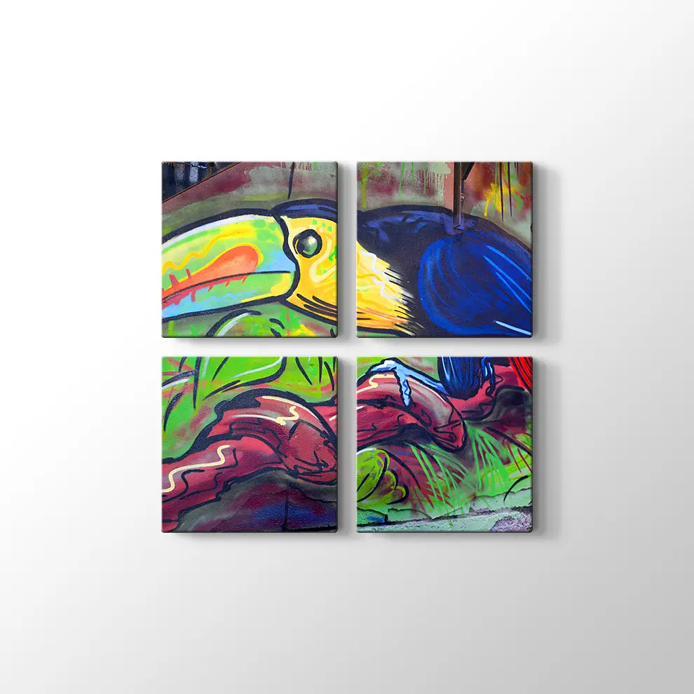 Sokak Sanatı Komik Tucan Kanvas Tablo