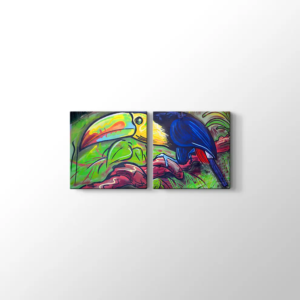 Sokak Sanatı Komik Tucan Kanvas Tablo