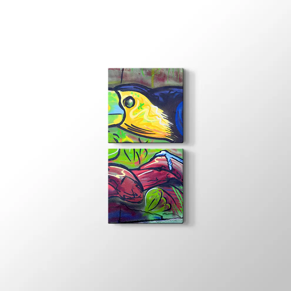 Sokak Sanatı Komik Tucan Kanvas Tablo