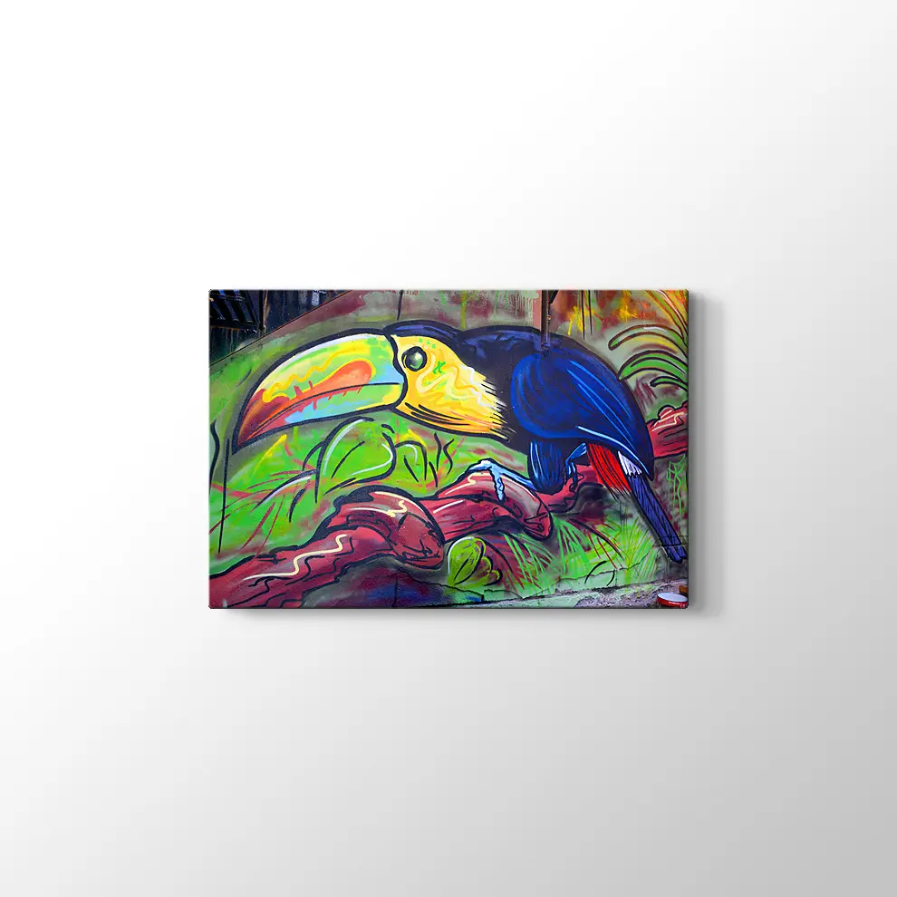 Sokak Sanatı Komik Tucan Kanvas Tablo
