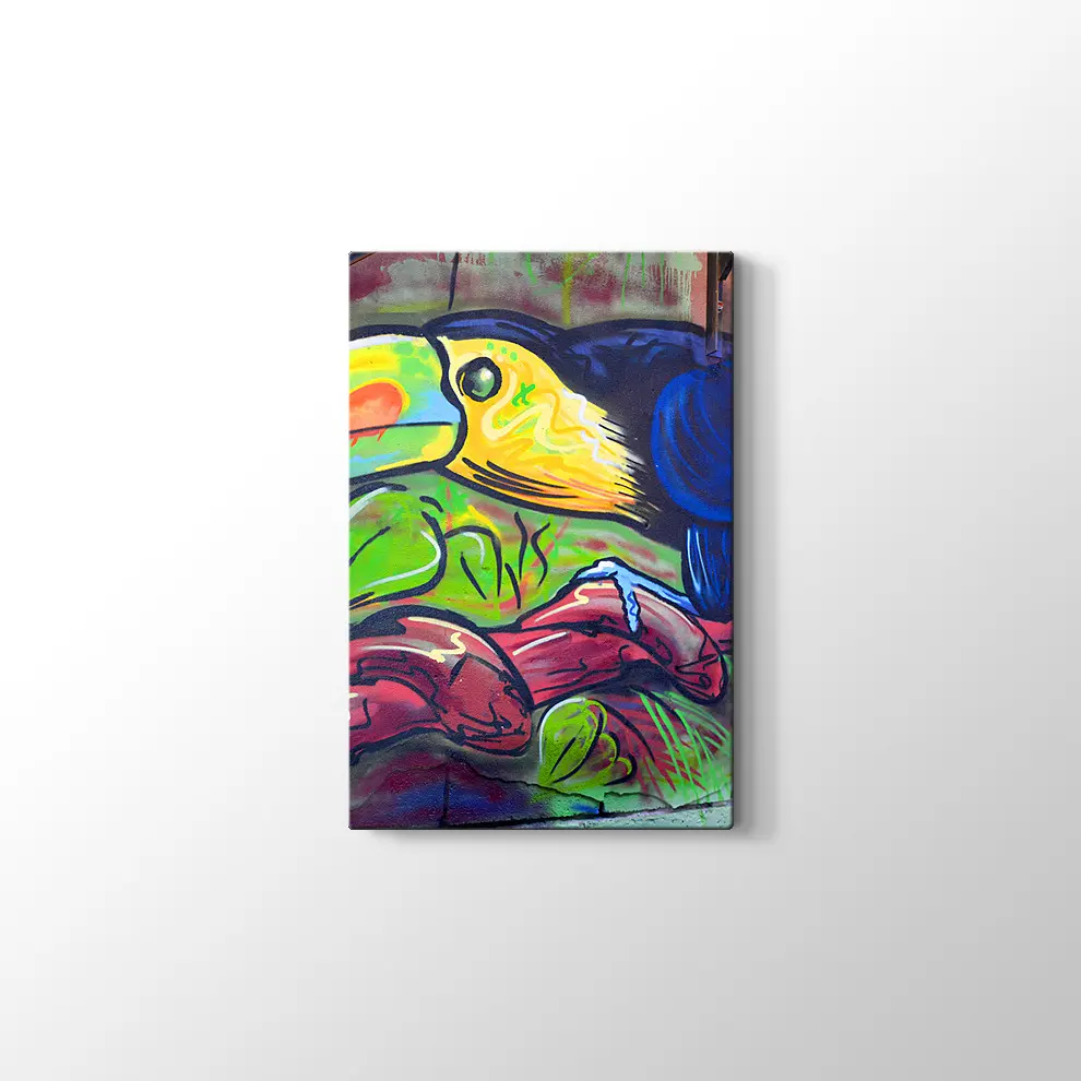 Sokak Sanatı Komik Tucan Kanvas Tablo