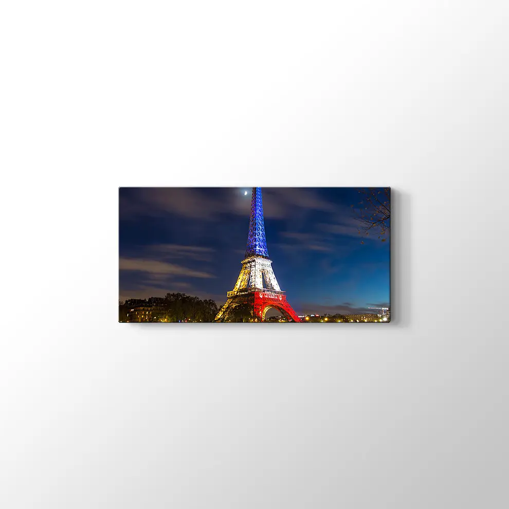 Eyfel Kulesi Gece Ve Işıklar Kanvas Tablo