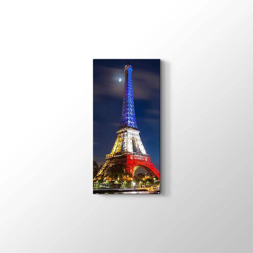 Eyfel Kulesi Gece Ve Işıklar Kanvas Tablo