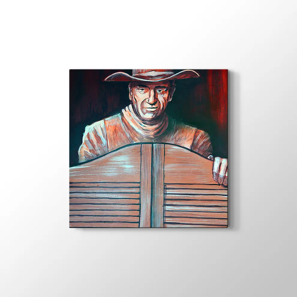 Bardan Çıkan Kovboy Kanvas Tablo
