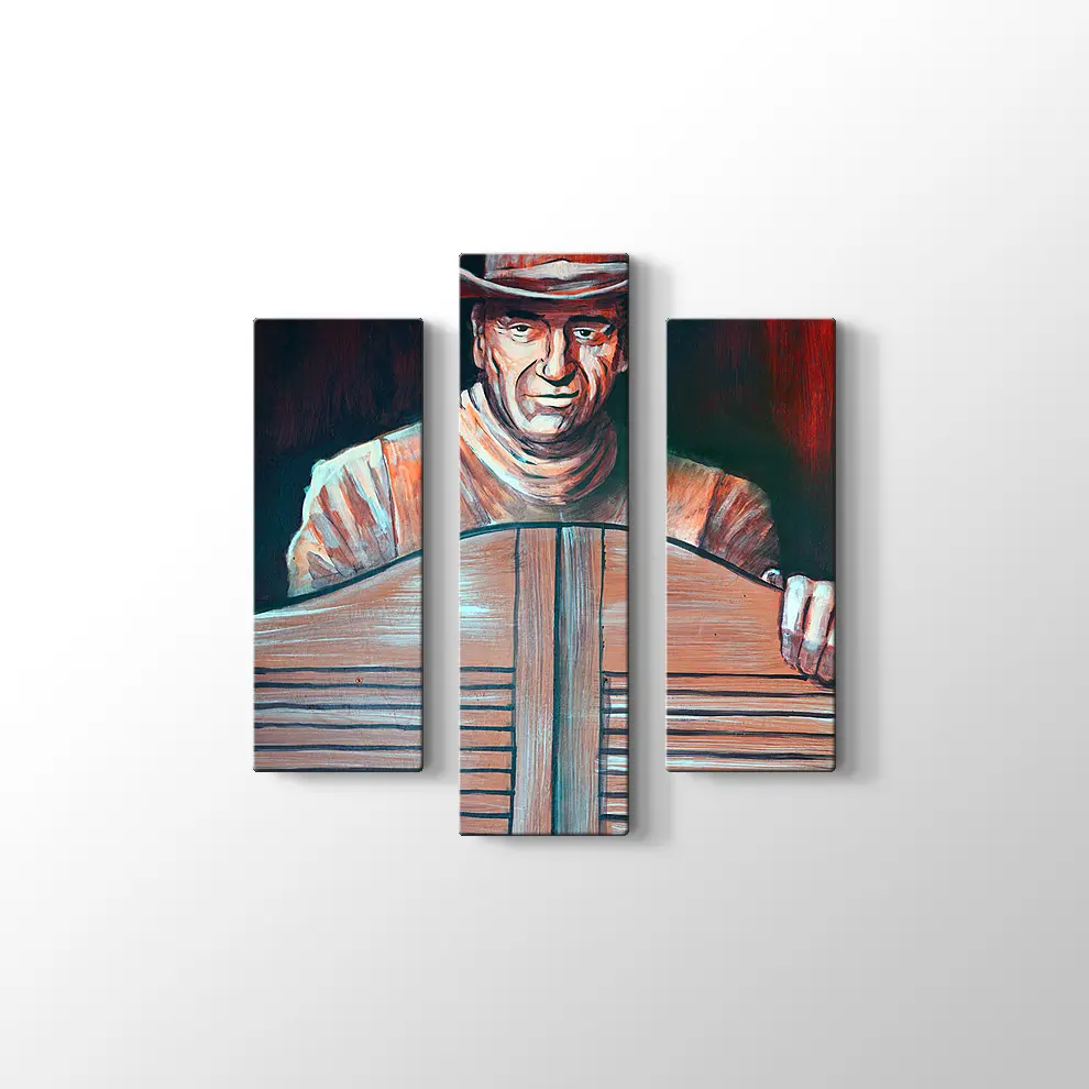 Bardan Çıkan Kovboy Kanvas Tablo