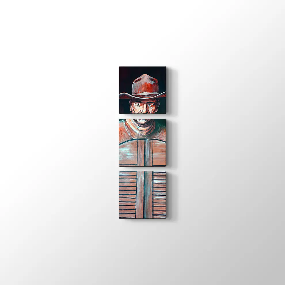 Bardan Çıkan Kovboy Kanvas Tablo