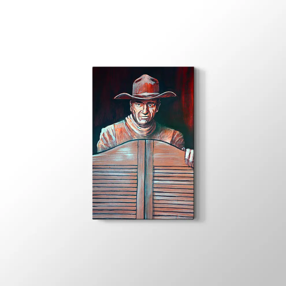 Bardan Çıkan Kovboy Kanvas Tablo
