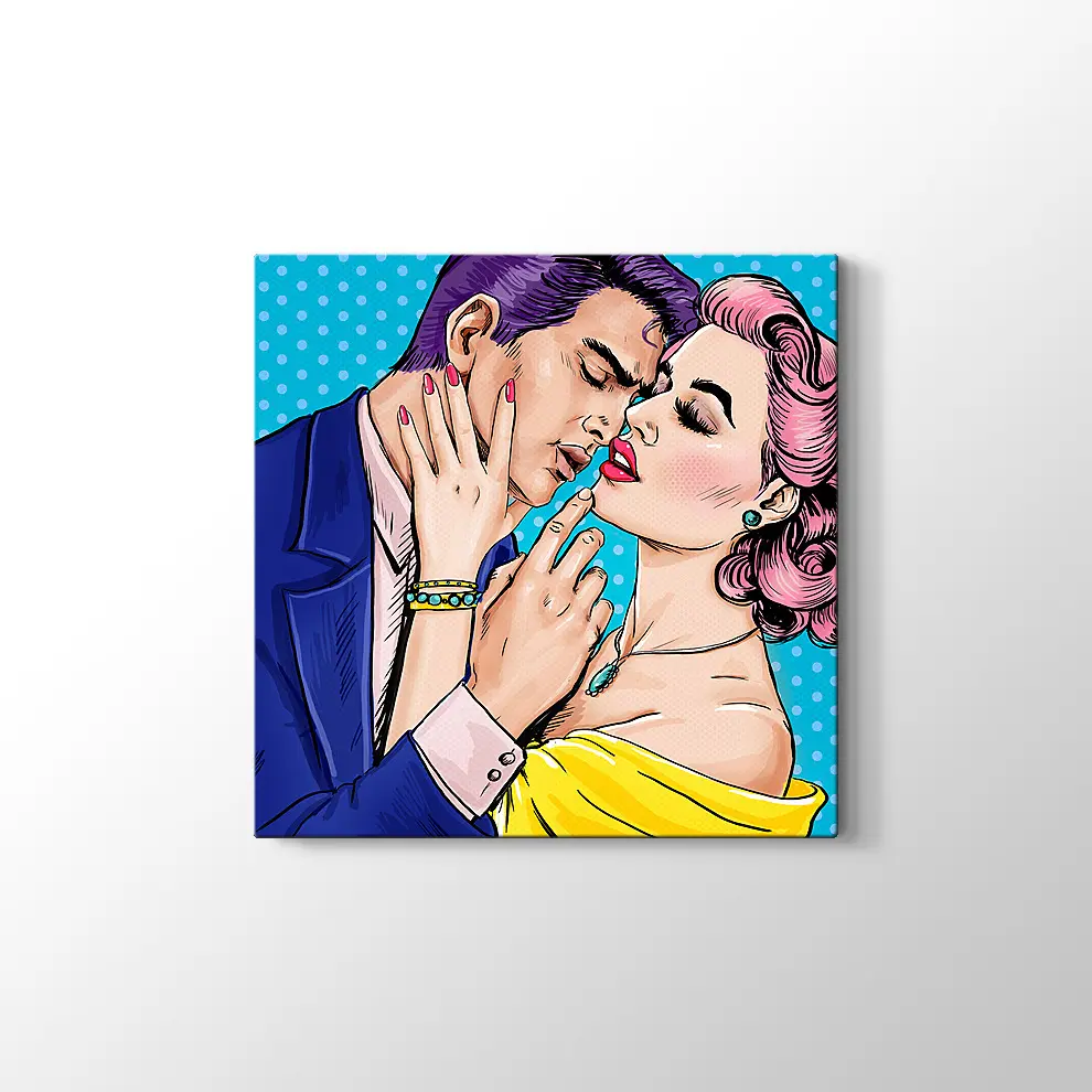 Pop Art Aşk Çifti Kanvas Tablo
