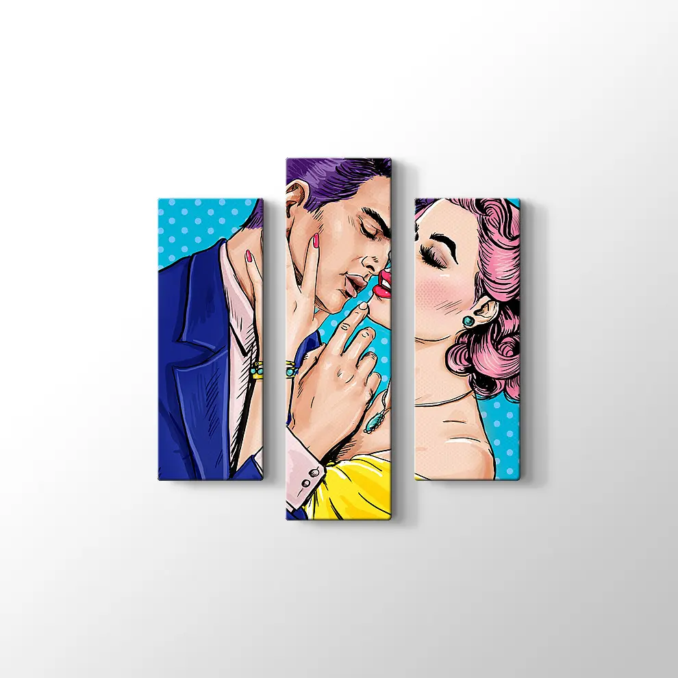 Pop Art Aşk Çifti Kanvas Tablo