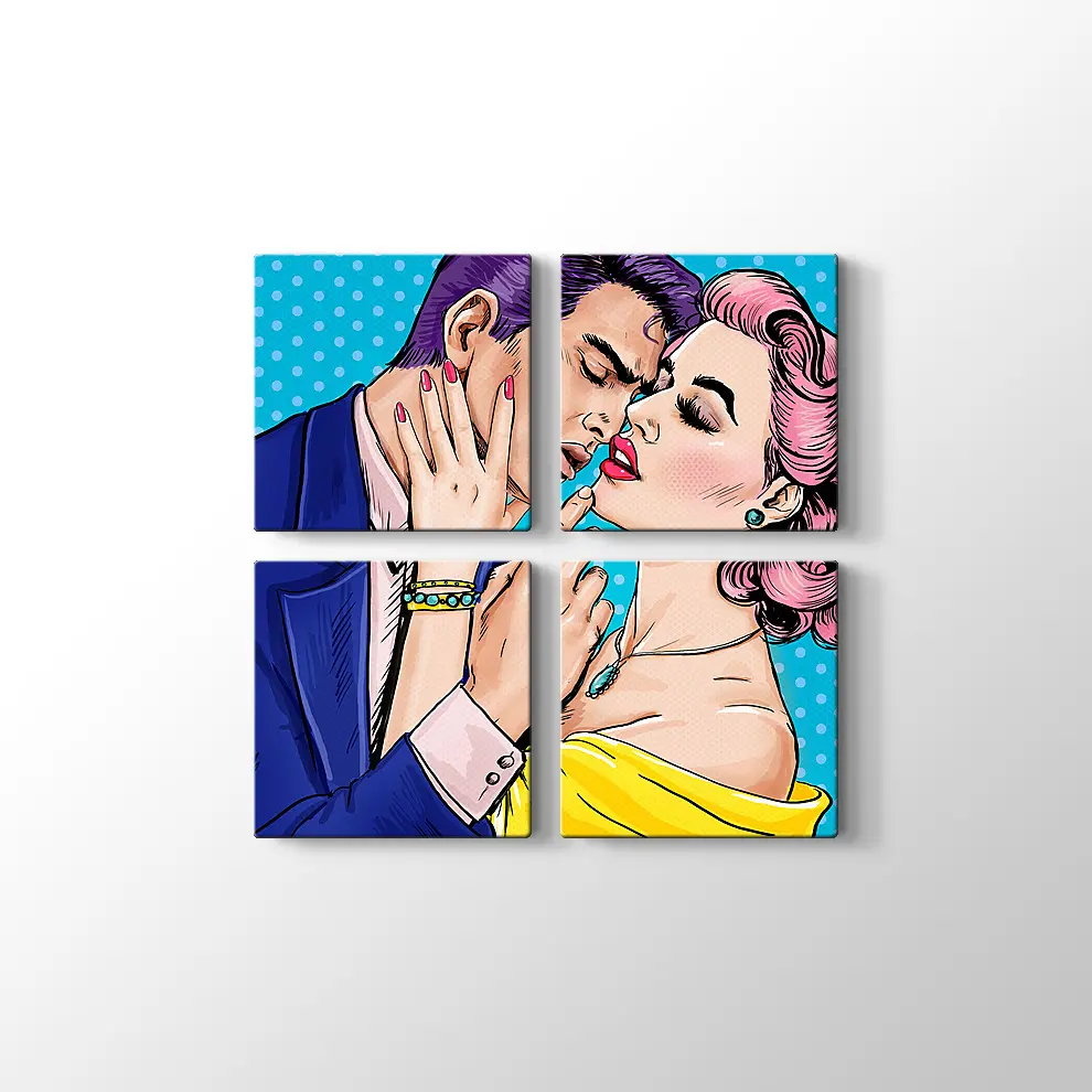 Pop Art Aşk Çifti Kanvas Tablo