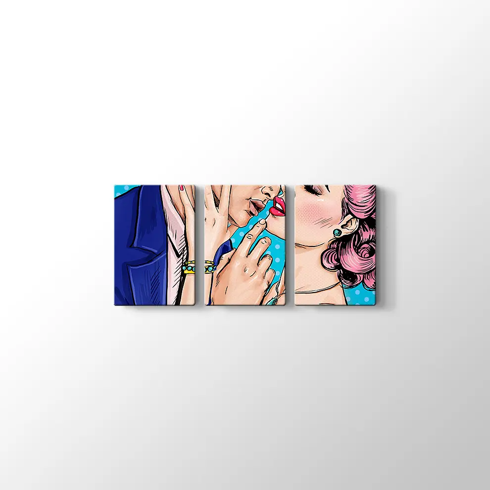 Pop Art Aşk Çifti Kanvas Tablo