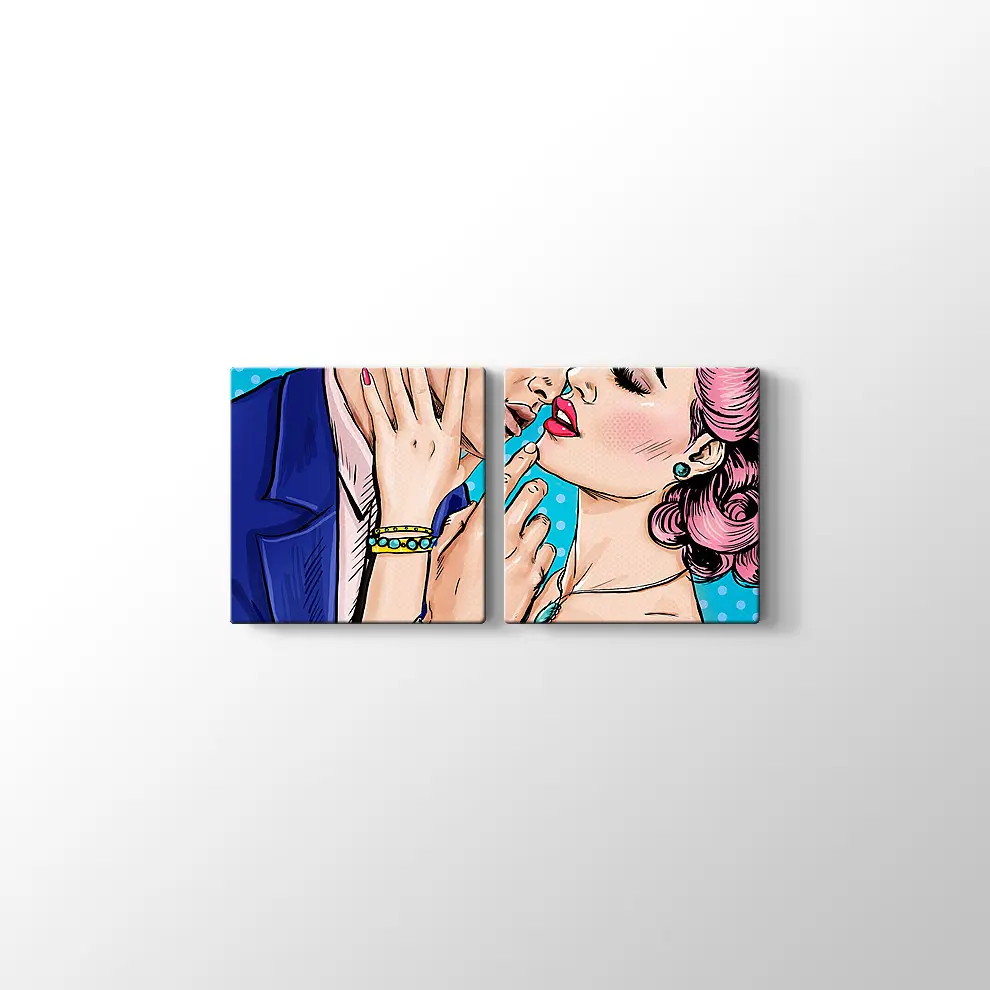 Pop Art Aşk Çifti Kanvas Tablo