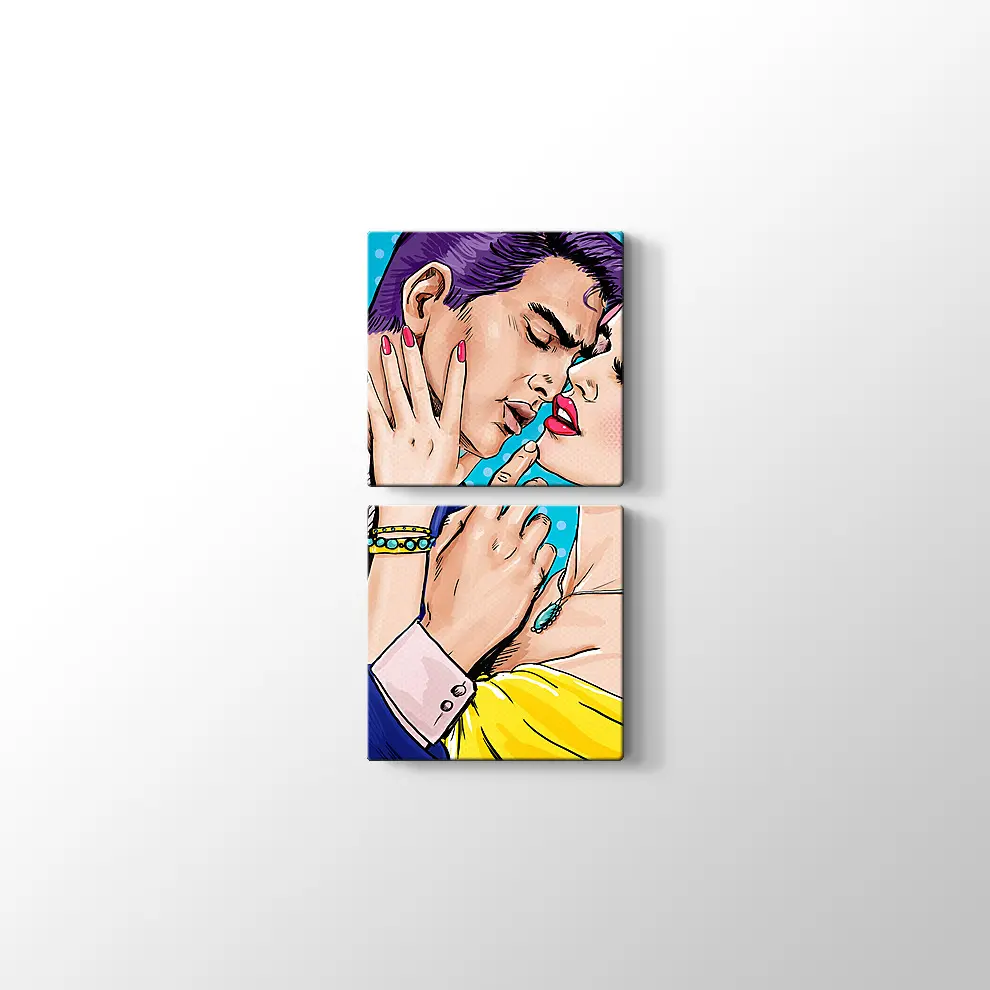 Pop Art Aşk Çifti Kanvas Tablo
