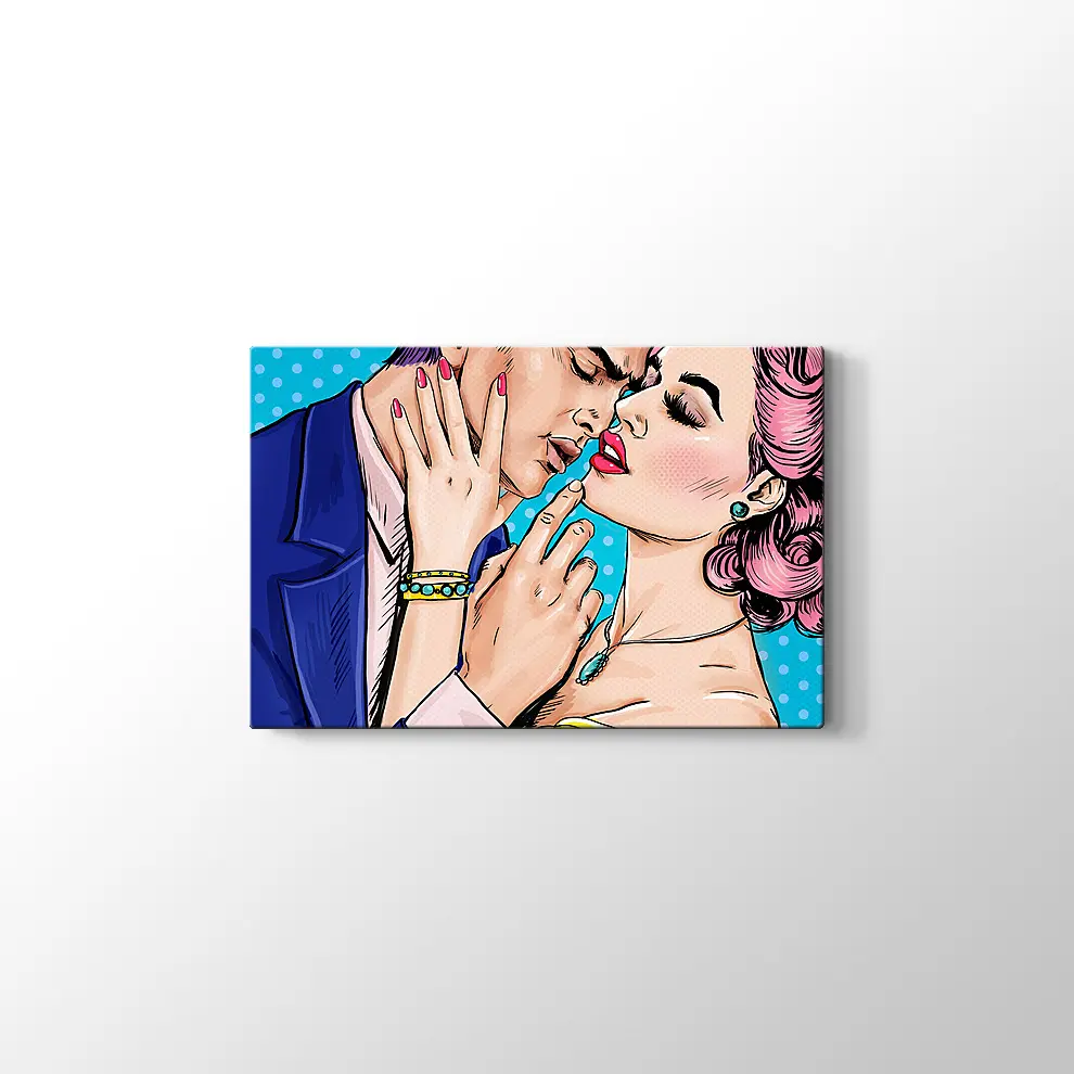 Pop Art Aşk Çifti Kanvas Tablo