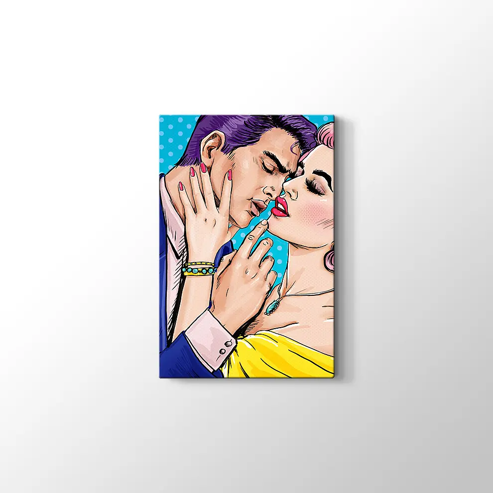 Pop Art Aşk Çifti Kanvas Tablo