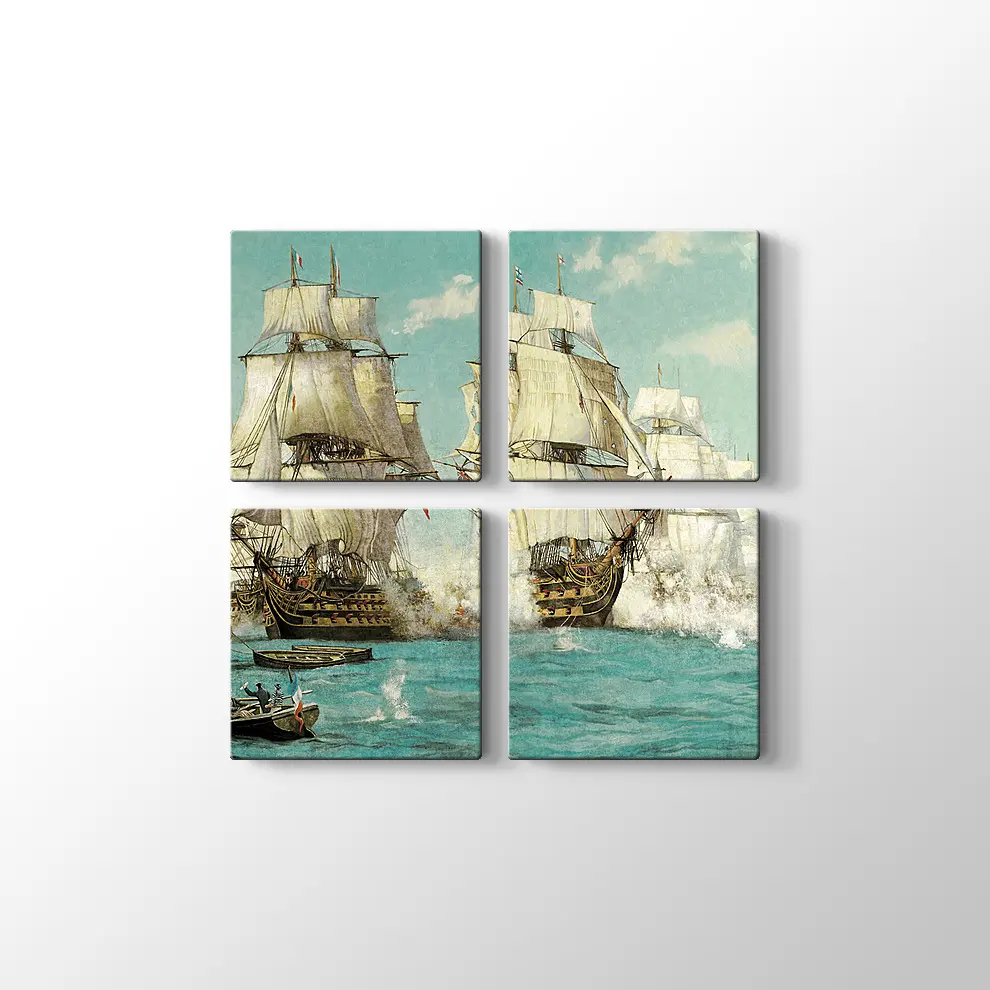Deniz Savaşı Kanvas Tablo