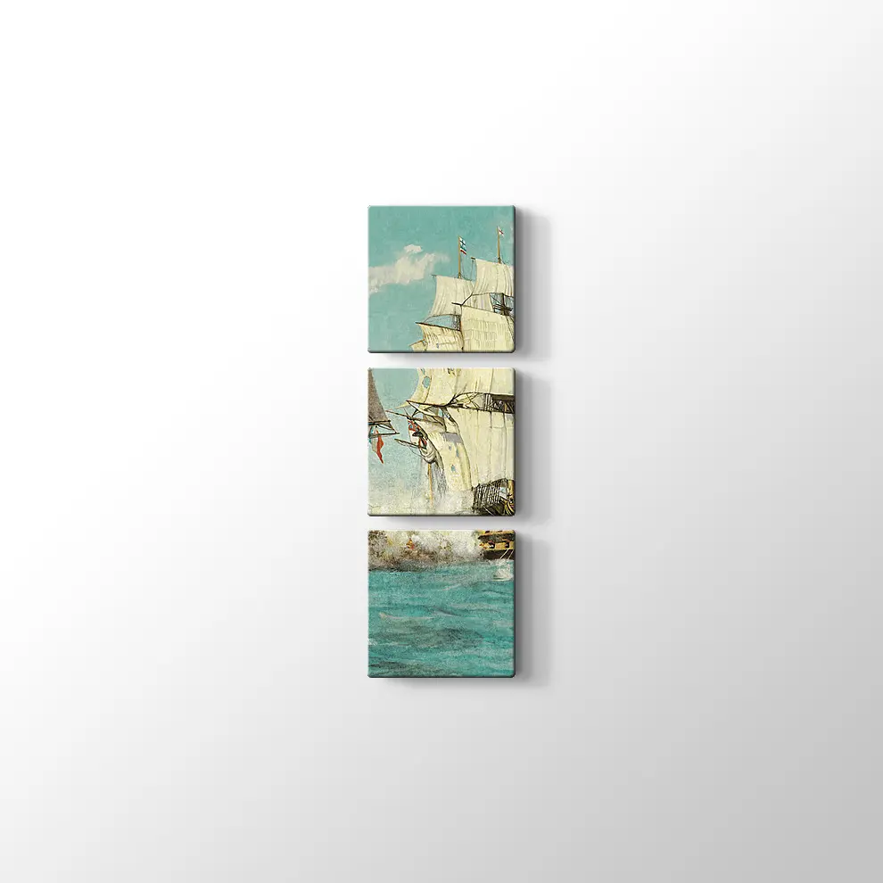 Deniz Savaşı Kanvas Tablo